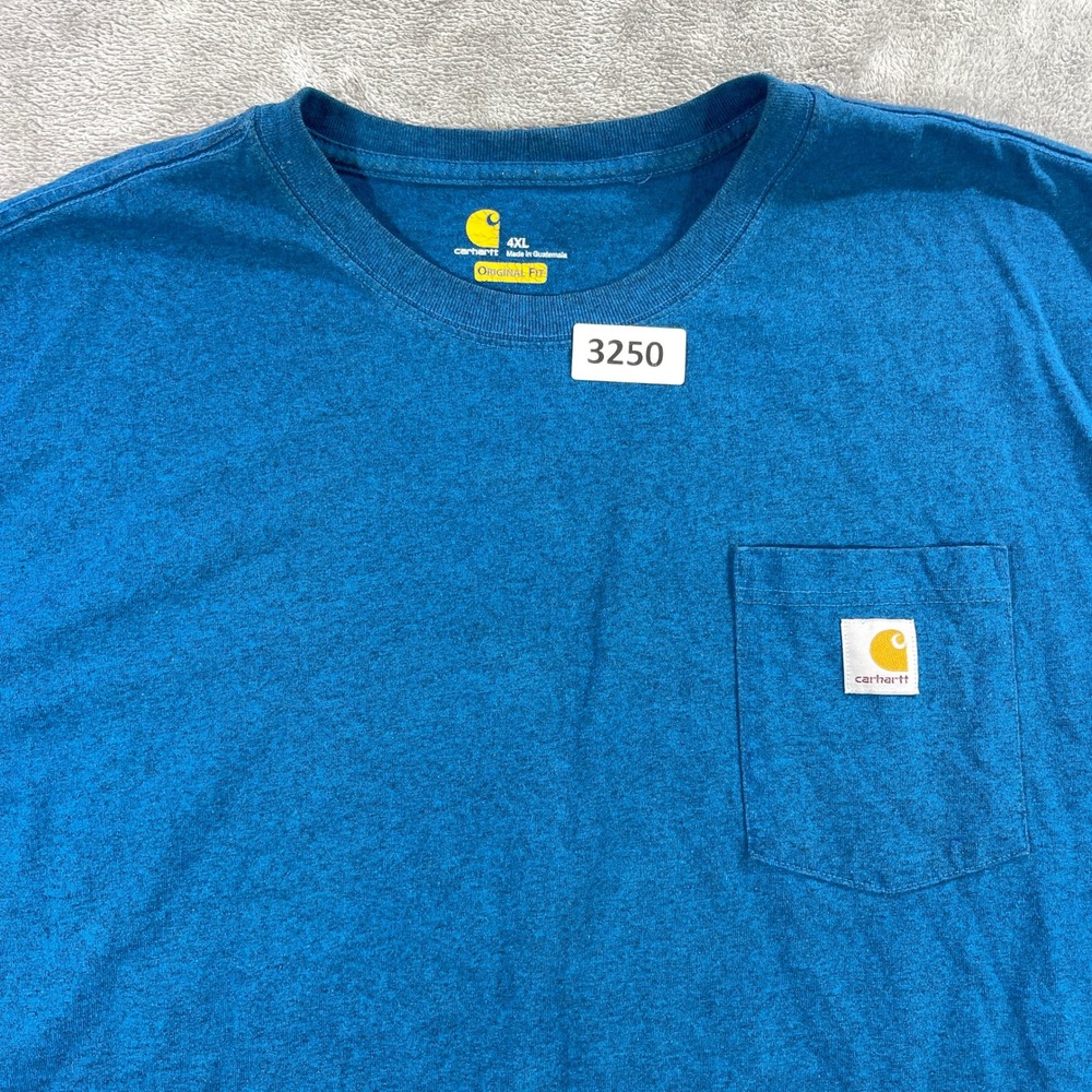 Carhartt K87 Pocket T-Shirt Mens 4XL Blue Original Fit Short Sleeve Workwear Tee